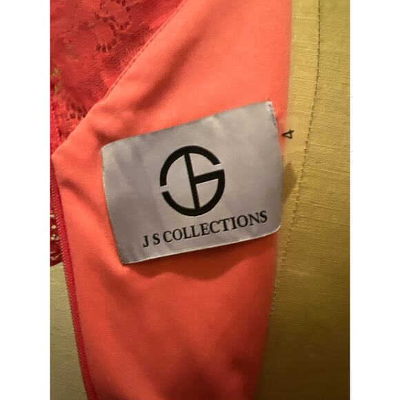 JS Collection Lissett Tea Length Lace Contrast Dress NWT Size 4 - Picture 11 of 13